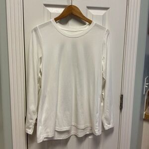 LOGO by Lori Goldstein Principles SZ M White Long Sleeve Tee pullover QVC